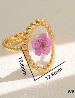Ella 18k Stainless Steel Tarnish Free Floral Rings