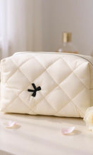 Esi Ribbon Printing Quilted Fabric Makeup Pouch