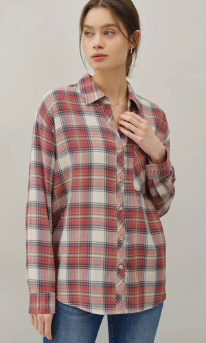Logan Classic Rosewood Plaid Shirt
