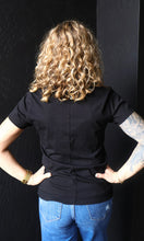 Nina Black Cotton Jersey V-Neck T-Shirts