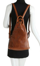 Blake Tan Vegan Leather One & Double Strap Crossbody Backpack