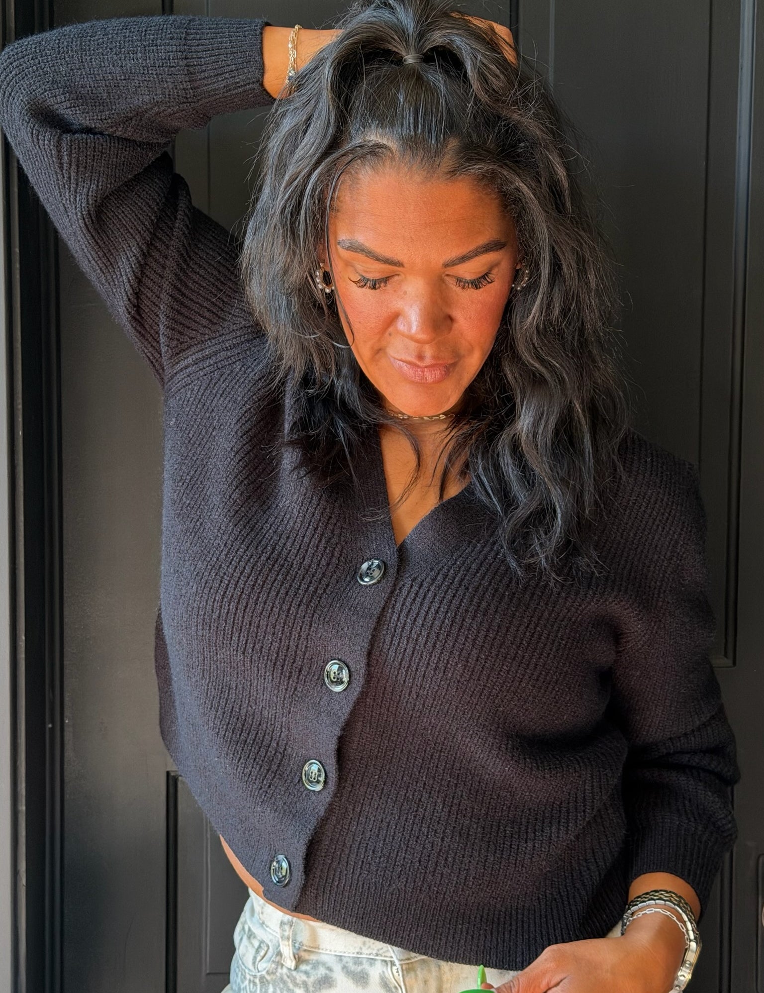 Sylvie Long Sleeve Button Down Knit Cardigan