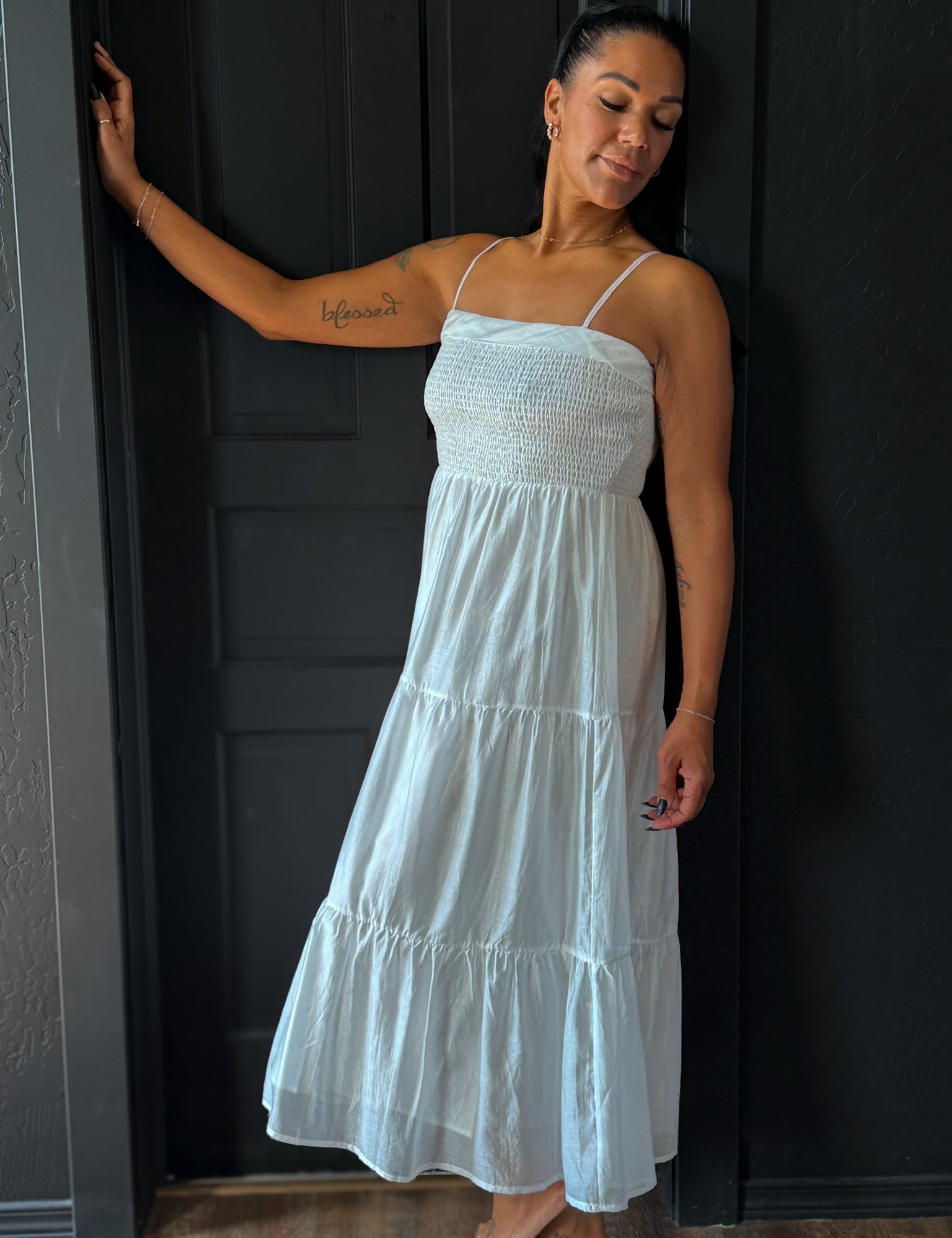 Hiro Soft Tiered Maxi with Spaghetti Strap