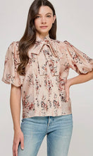 Marley Elbow Sleeve Tie Neck Blouse