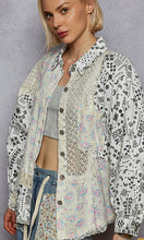 Kathlyn Patchwork Sheer  Button Front Top
