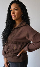 Harrison Quilted Contrast Half Zip Up Pullover
