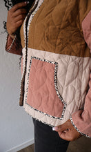 Maple Color Block Quilted Button Down Jacket