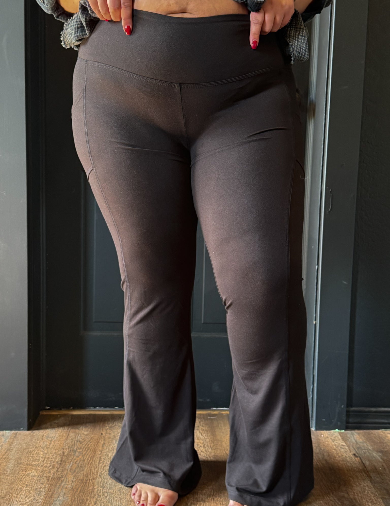 Kashton Plus Brushed Dty Microfiber Flare Pants