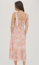 Layne Floral Trim Detail Tie Strap Midi Dress