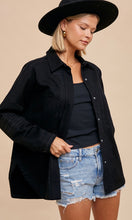 Jolene Black Embroidery Utility Shacket