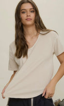 Lottie White Washed Scoop Neck Short Sleeve Knit Top