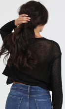 Canyon Black Light Weight Open Knit Cardigan Sweater