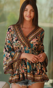Patrick V Neck Bell Sleeve Tunic Top