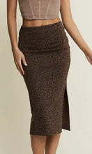 Alyana Animal Print High Waist Thigh Slit Midi Skirt