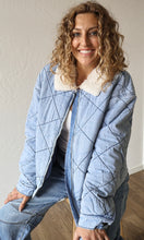 Mercury Sherpa Collar Contrast Quilted Denim Jacket