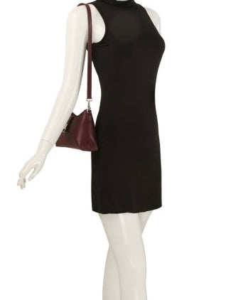 Elian Olive Sleek Lock Shoulder Bag