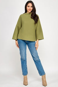 Milo Light Sage Loose Fit Long Sleeve Top
