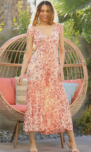 Gianluca V Neck Wide Leg Short Sleeve Jumpsuit