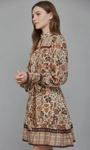 Harlow Tiered Mini Dress With Pintuck Neckband