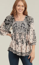 Phoebe Square Neck Long Sleeve Smocked Bust Blouse