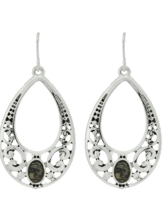 Jonathan Teardrop Filigree Metal Earrings