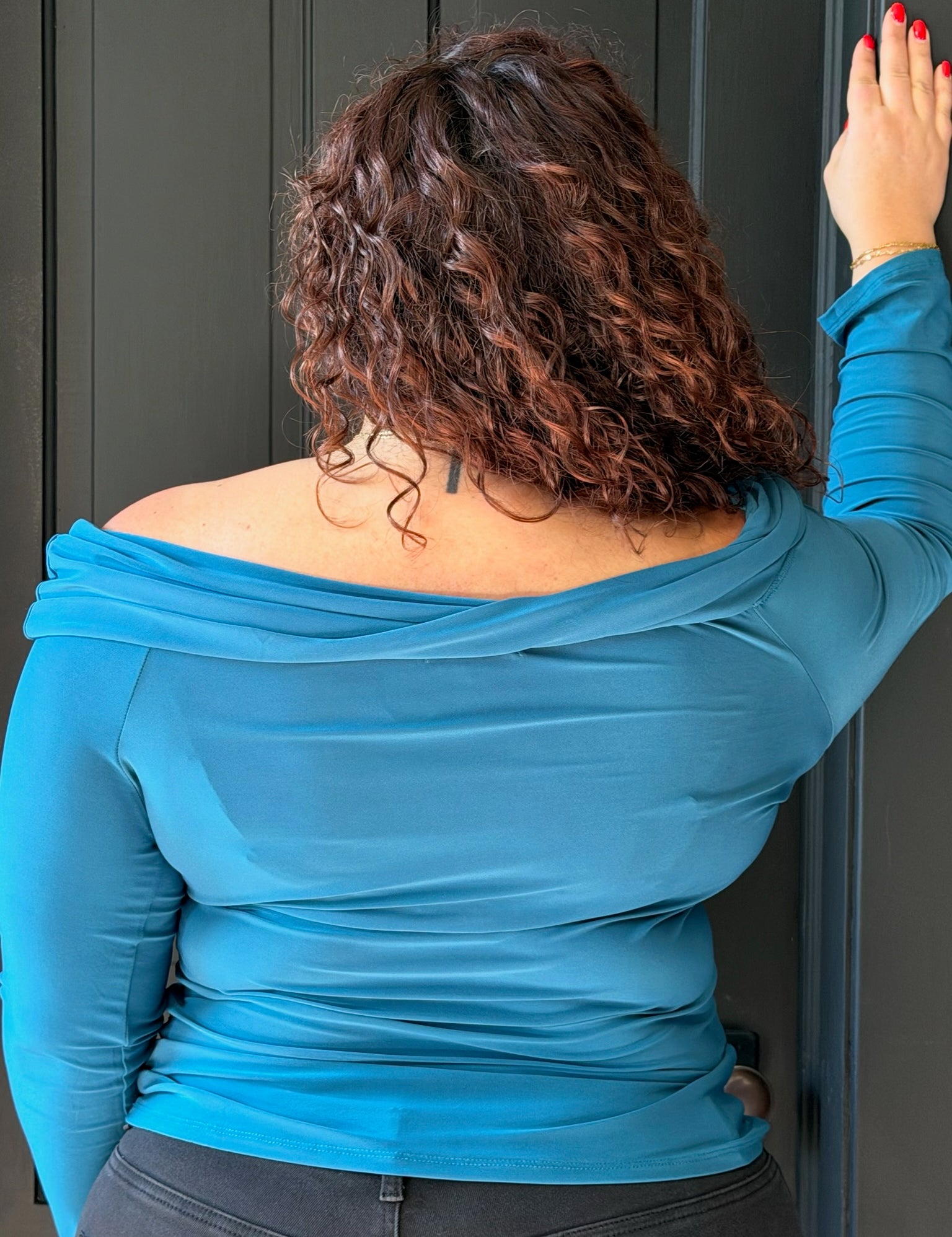 Evie Plus Off-Shoulder ITY Long Sleeve Top