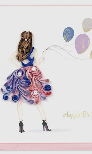 Quilled Fashion Birthday Girl Card