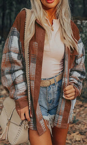 Romy Plaid Corduroy Chest Pocket Shacket