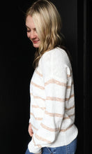 Reese Heather Striped Long Sleeve Sweater