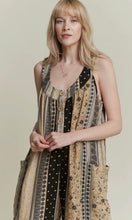 Juliet Sleeveless Color Block Floral Print Straight Leg Jumpsuit