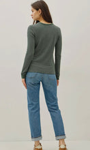 Ismael Hunter Stitched Thermal Henley Neck Top