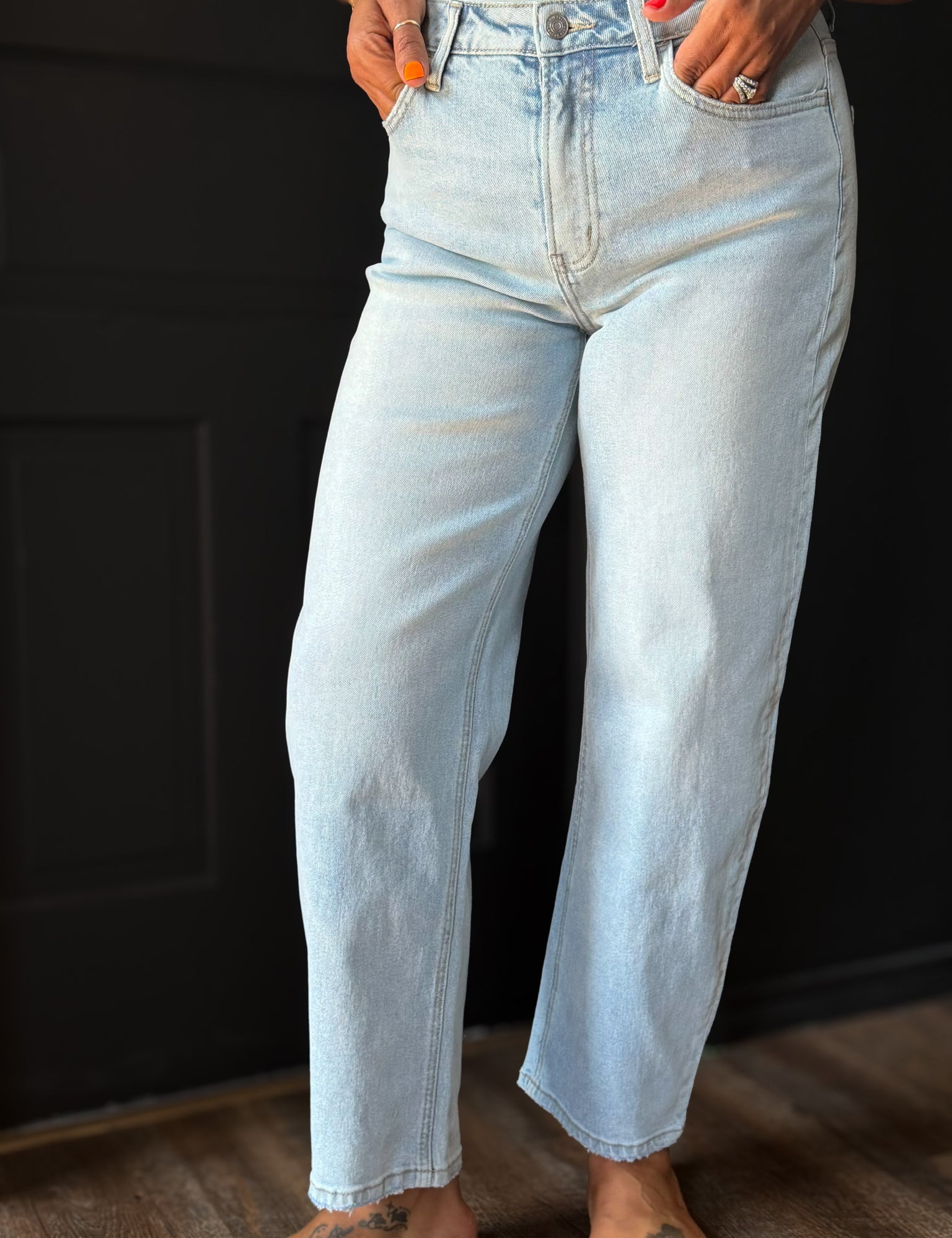 Ivy Super High Rise Long Barrel Jeans