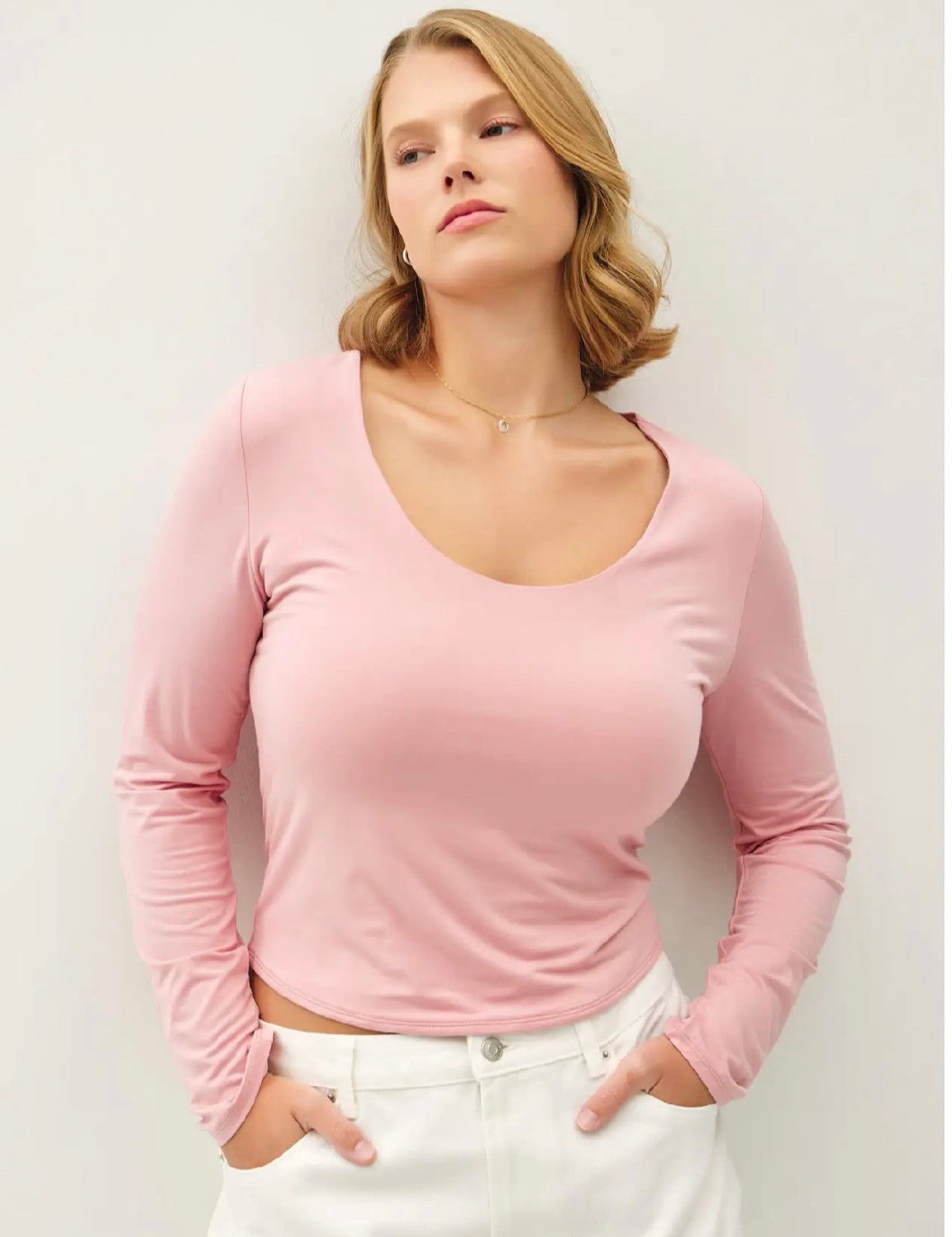Amelia Plus Size Basic Long Sleeve Top