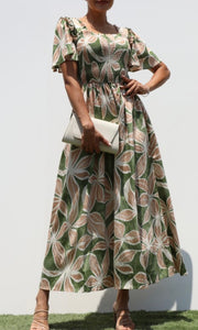 Lourie Smocked Top Woven Midi Dress
