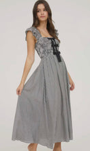 Leland Plaid Smocked Front Bow Detail Midi Dress