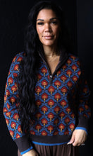 Preston Floral Mock Neck Half Zip Pullover Sweater