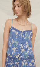 Katah Blue Floral Button Front Cami Top