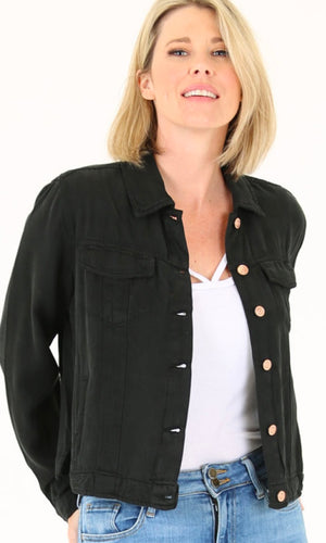 Candita Black Tencel Denim Jacket