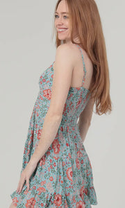 Henry Printed V Neck Twist Front Cutout Detail Sundress