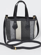 Emmette Stripe Woven Canvas Tote Bag