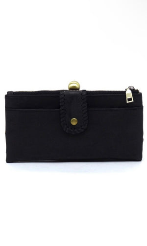 Eden Black Kiss Lock Crossbody Clutch Cell Phone Wallet