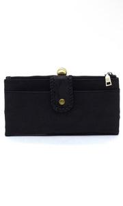 Eden Black Kiss Lock Crossbody Clutch Cell Phone Wallet