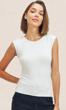 Farrah Taupe Double Layered Cap Sleeve Fitted Tank Top