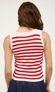 Gambi Red Stripe Sweater Cropped Tank Top