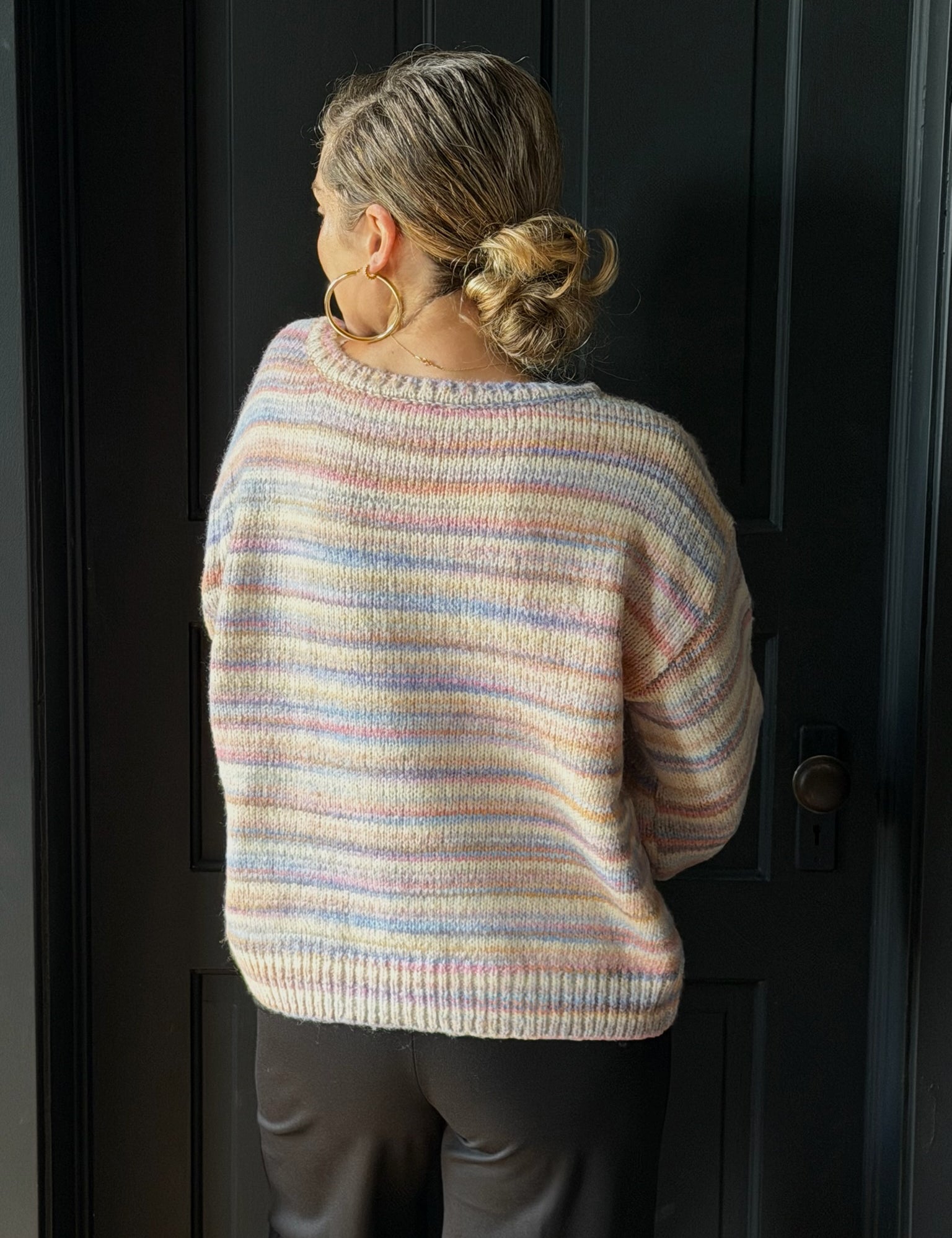 Rowan Striped Wideneck Drop Shoulder Sweater