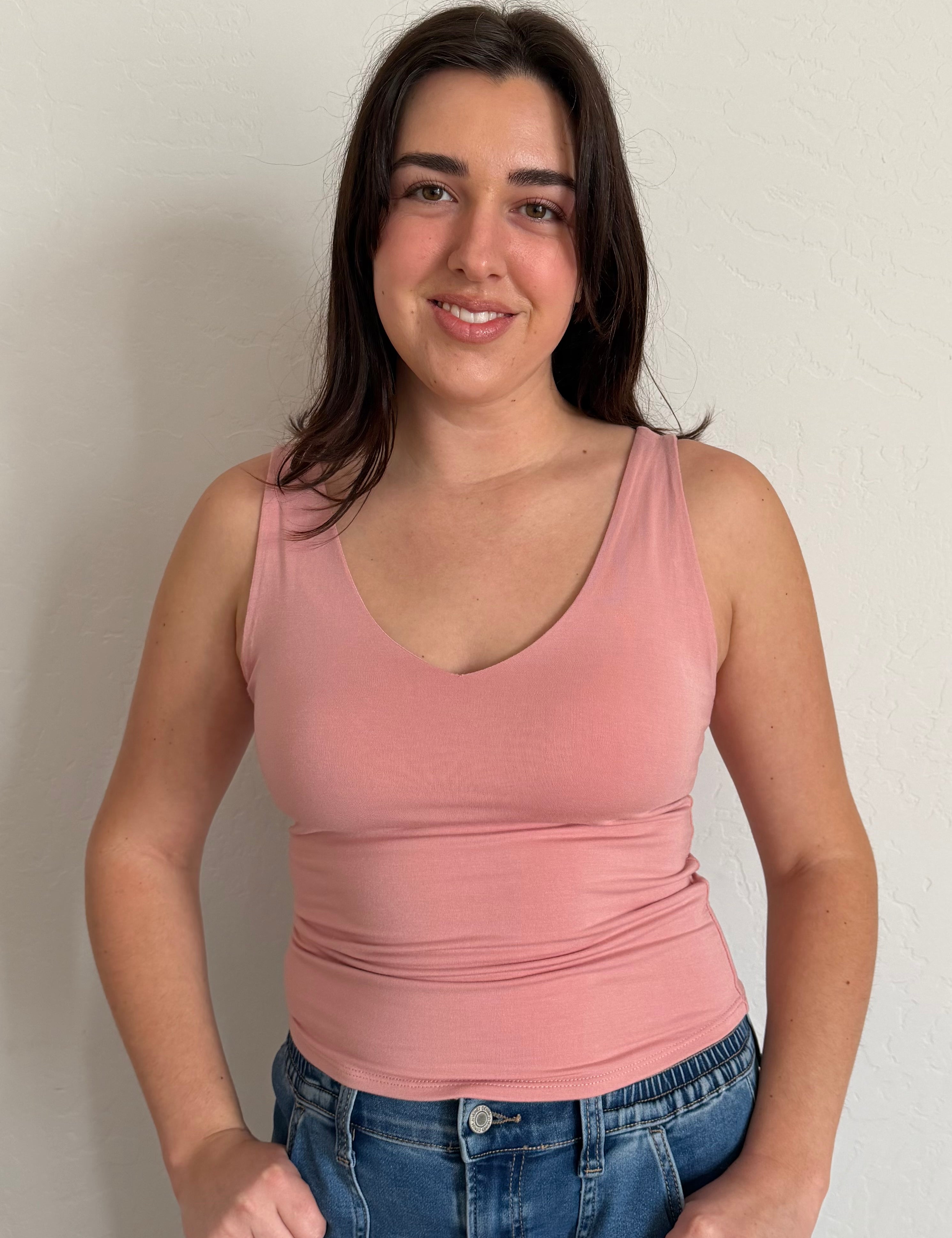 Brooke Basic V Neck Tanks