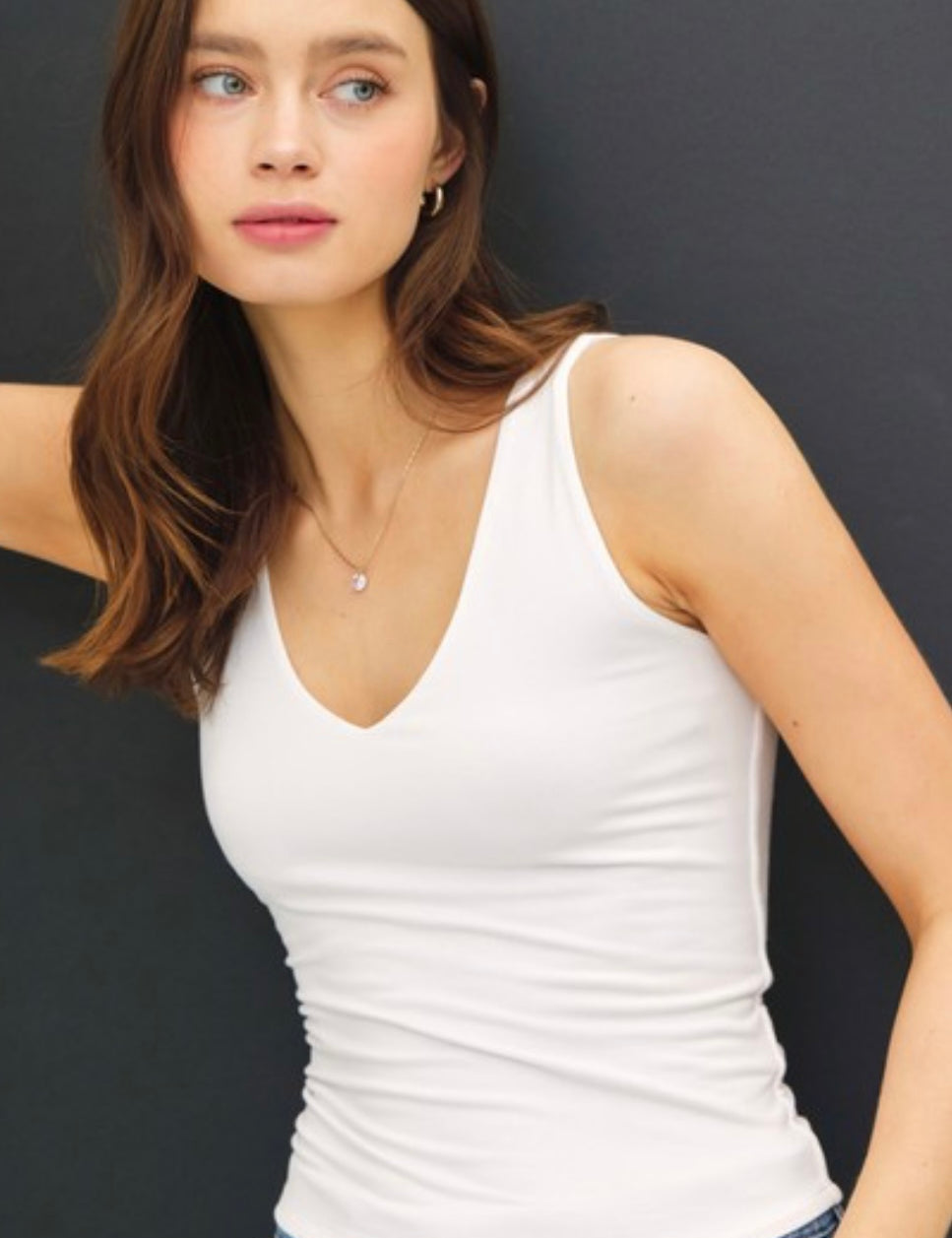 Brooke Basic V Neck Tanks