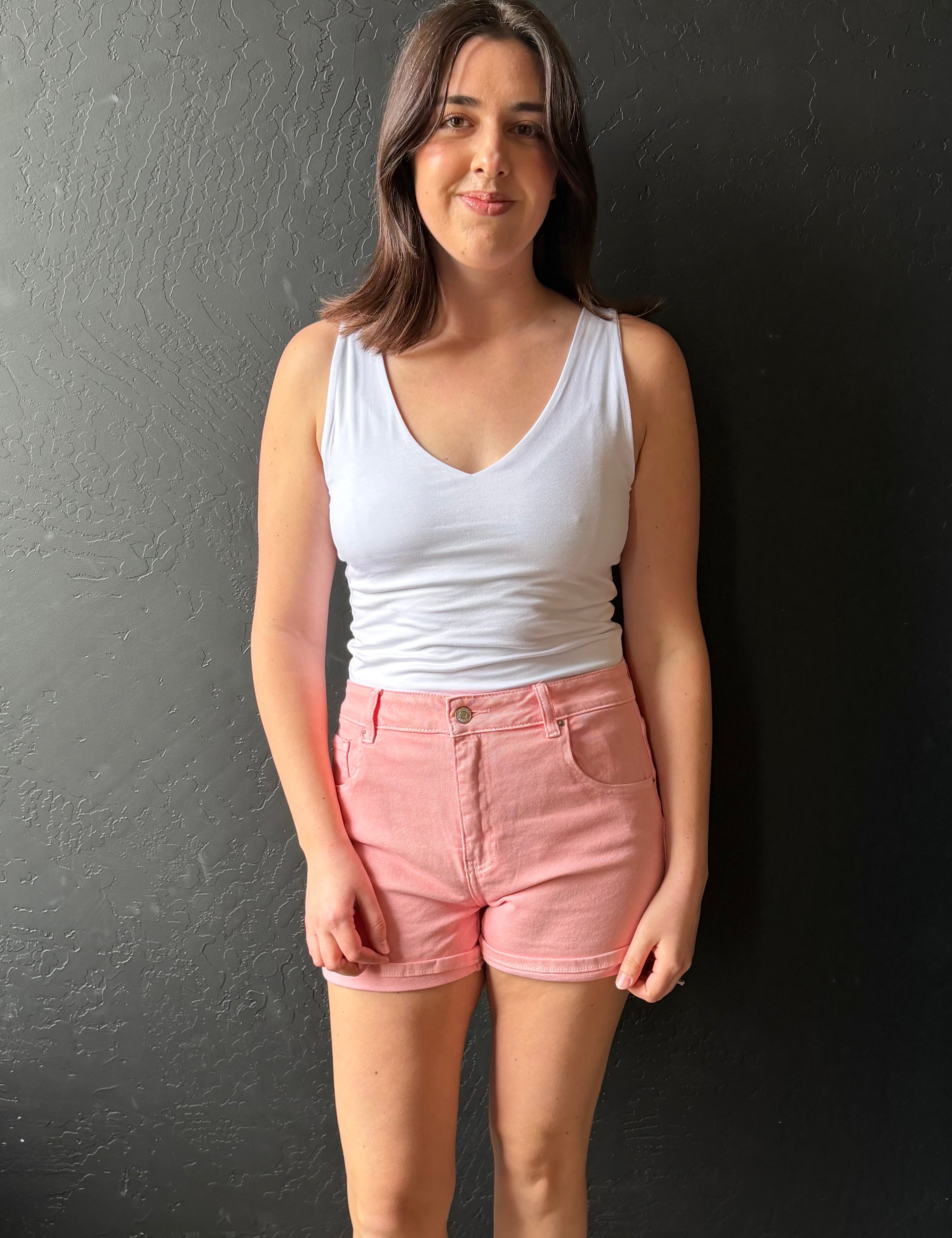Elana 5 Pockets Cuffed Shorts