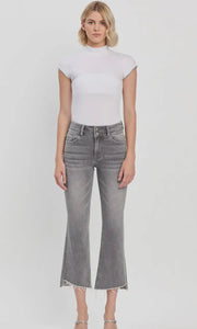 Tatum High Rise Raw Slant Hem Mini Bootcut Jeans