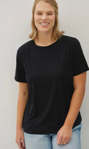 Esme Plus Black Size Bamboo/Modal Basic Short Sleeve T-Shirt